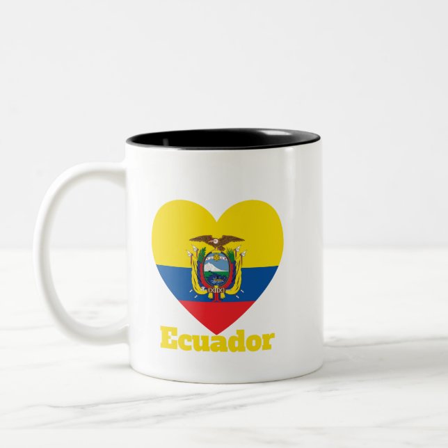 Tasse 2 Couleurs Drapeau cardiaque de l'Équateur (Gauche)