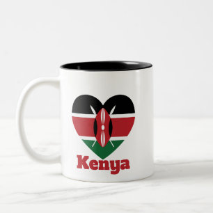 Tasse 2 Couleurs Drapeau cardiaque du Kenya