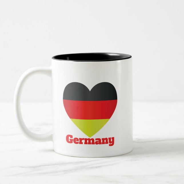 Tasse 2 Couleurs Drapeau cardiaque en Allemagne (Gauche)