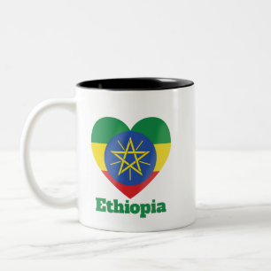 Tasse 2 Couleurs Drapeau cardiaque en Éthiopie