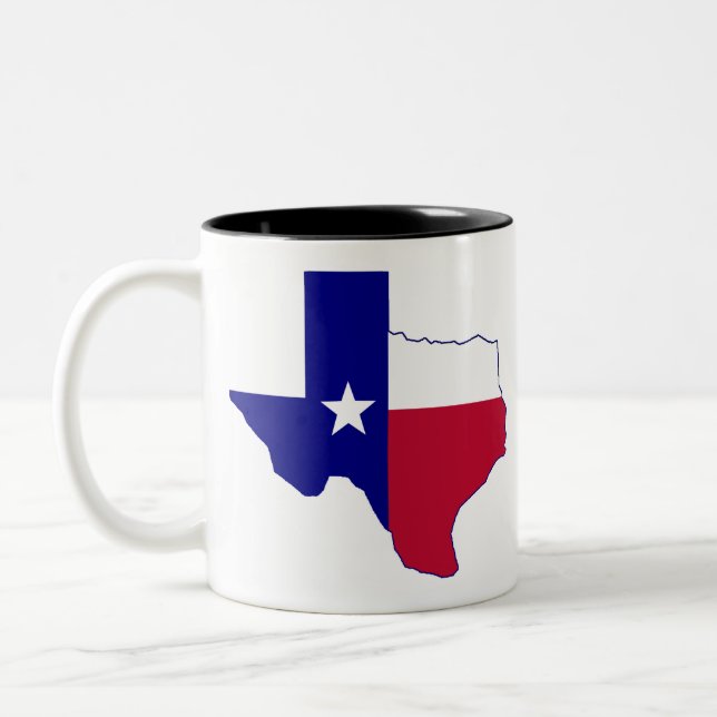 Tasse 2 Couleurs Drapeau Carte du Texas (Gauche)