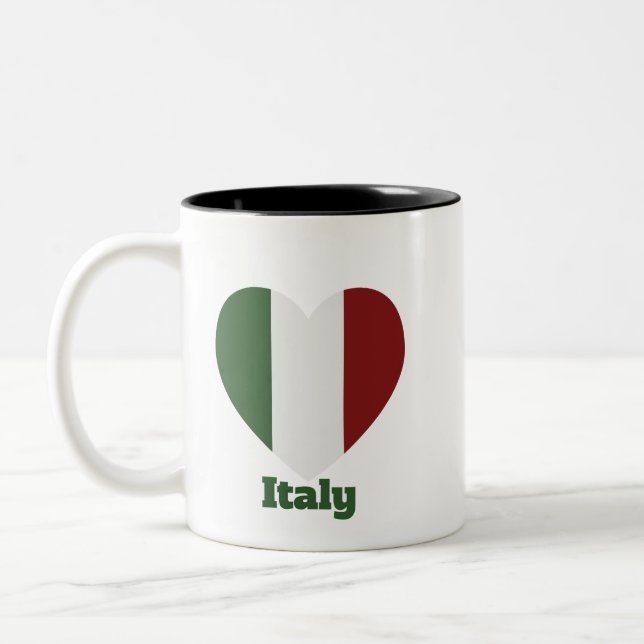 Tasse 2 Couleurs Drapeau cœur Italie (Gauche)