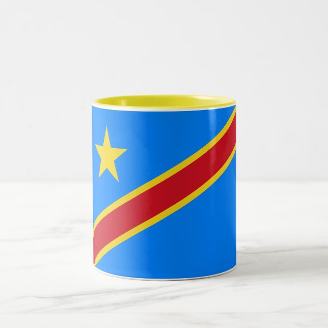 Tasse 2 Couleurs Drapeau Congo Kinshasa (Centre)