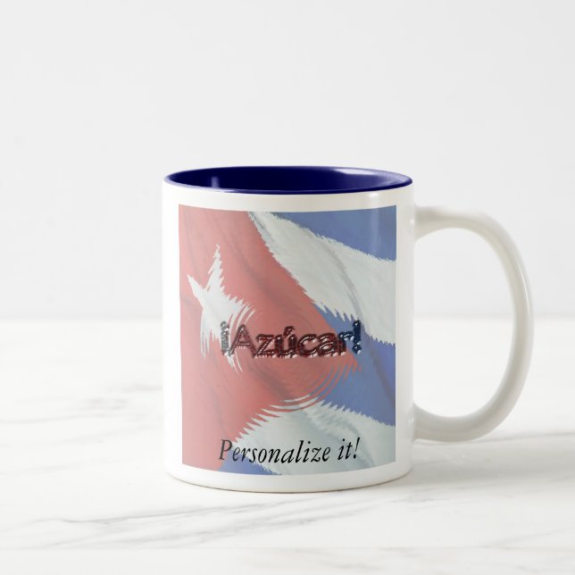 Tasse 2 Couleurs Drapeau cubain - Azucar ! Personnalisez-le ! (Droit)