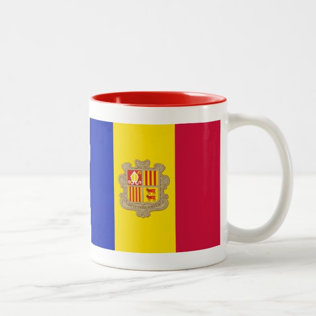 Tasse 2 Couleurs drapeau d'Andorre (Droit)