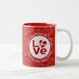 Tasse 2 Couleurs Drapeau danois rouge personnalisé AMOUR