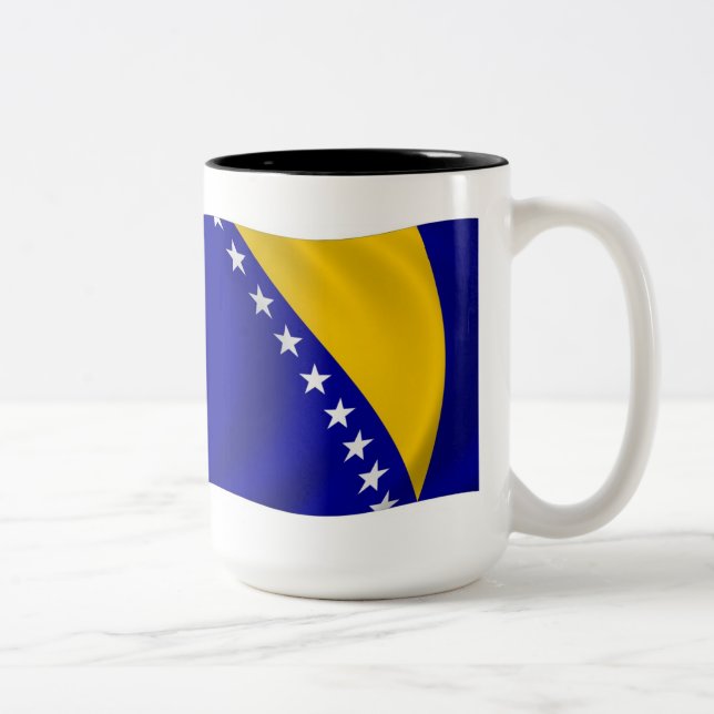 Tasse 2 Couleurs Drapeau de Bosnie-Herzégovine (Droit)