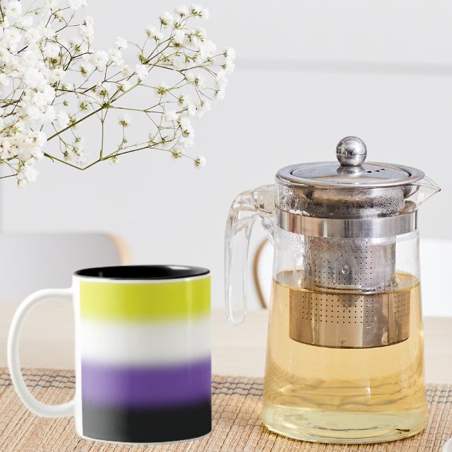 Tasse 2 Couleurs Drapeau de fierté non binaire à dégradé – Drapeau  (Créateur téléchargé)