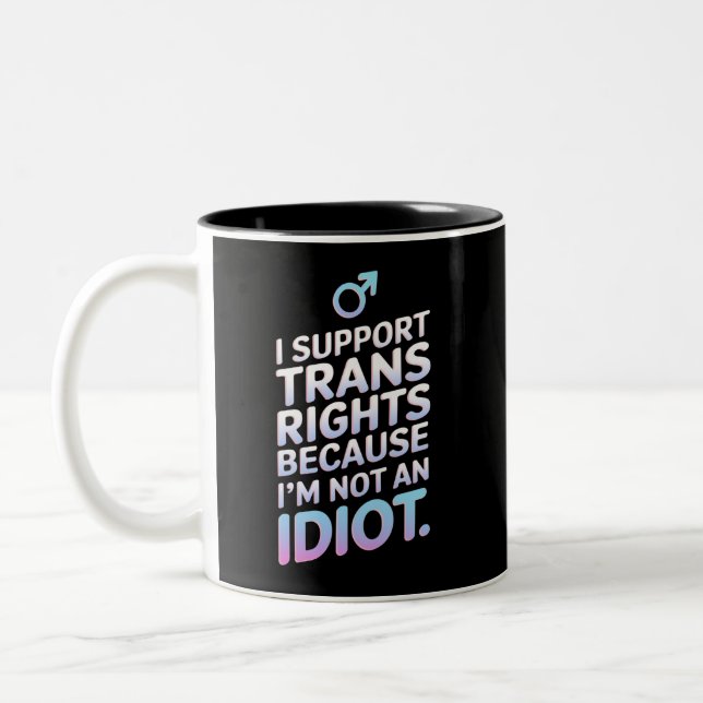 Tasse 2 Couleurs Drapeau de fierté trans allié soutien  (Gauche)
