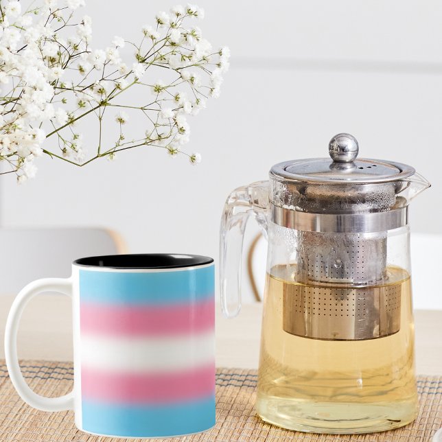 Tasse 2 Couleurs Drapeau de fierté transgenre à dégradé - Drapeau t (Créateur téléchargé)