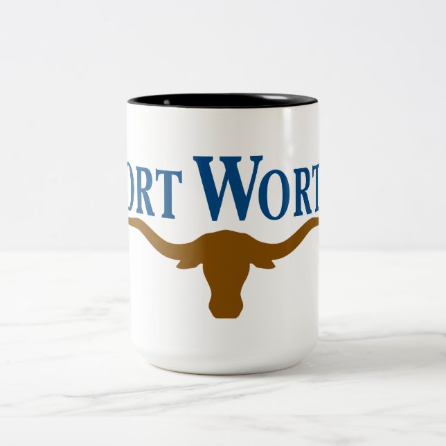 Tasse 2 Couleurs Drapeau de Fort Worth (Texas) (Centre)
