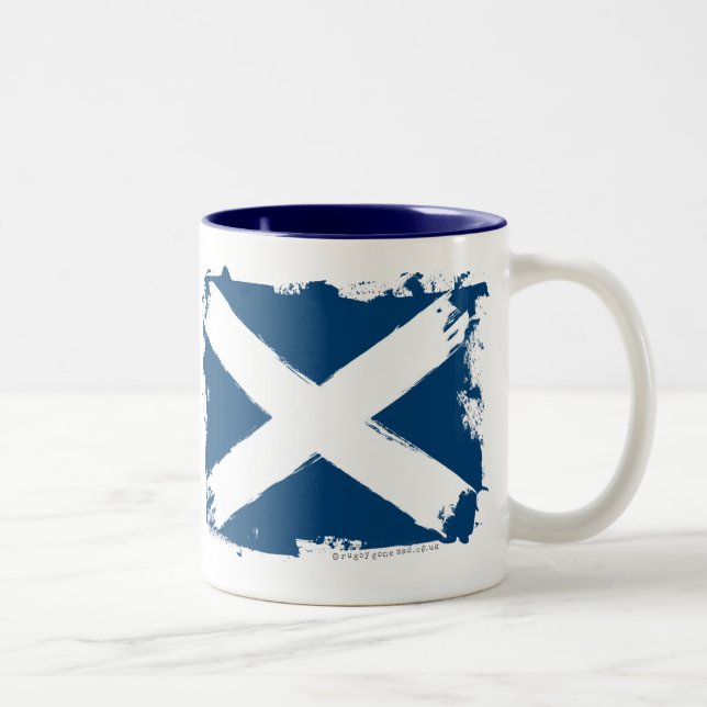 Tasse 2 Couleurs Drapeau de grunge de l'Ecosse (Droit)