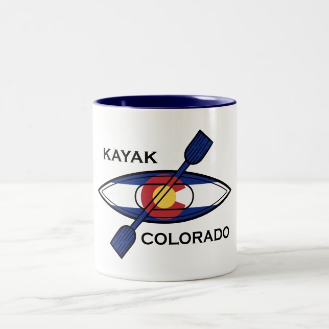 Tasse 2 Couleurs Drapeau de Kayak Colorado (Centre)