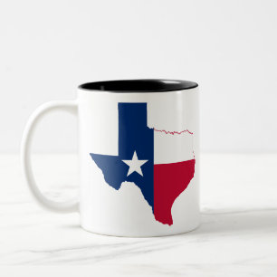 Tasse 2 Couleurs drapeau de la carte du Texas