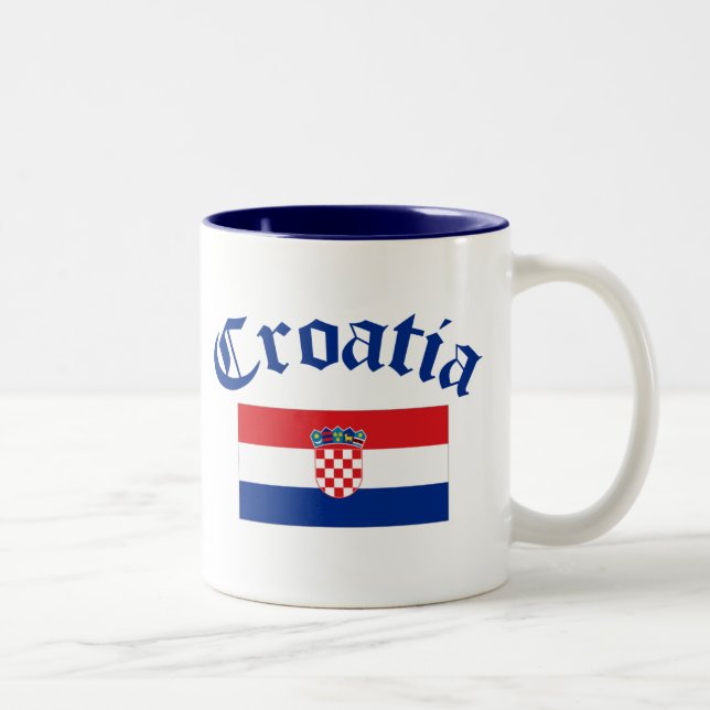 Tasse 2 Couleurs Drapeau de la Croatie (Droit)