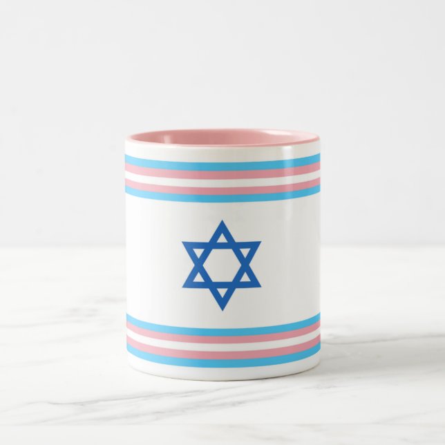 Tasse 2 Couleurs Drapeau de la fierté israélienne transgenre (Centre)