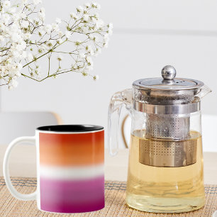 Tasse 2 Couleurs Drapeau de la fierté lesbienne à dégradé – Drapeau