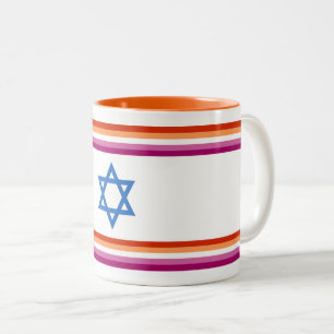 Tasse 2 Couleurs Drapeau de la fierté lesbienne israélienne