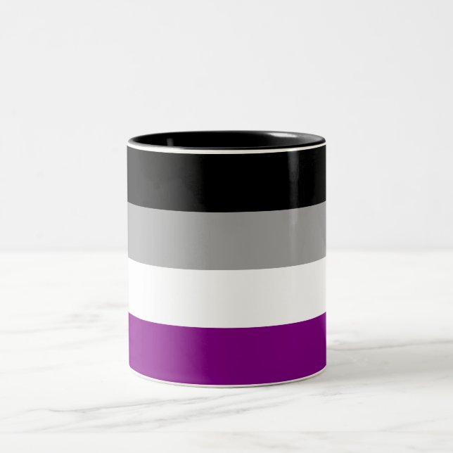 Tasse 2 Couleurs Drapeau de la fierté sexuelle (As) (Asexuality) (Centre)