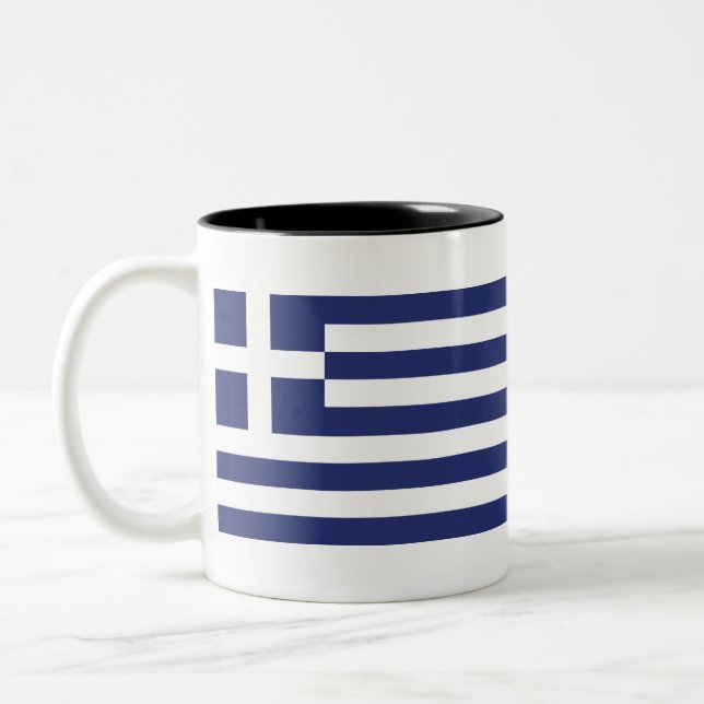 Tasse 2 Couleurs Drapeau de la Grèce (Gauche)