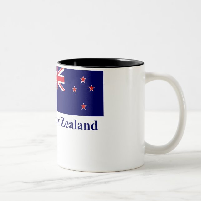 Tasse 2 Couleurs Drapeau de la Nouvelle Zélande avec le nom (Droit)
