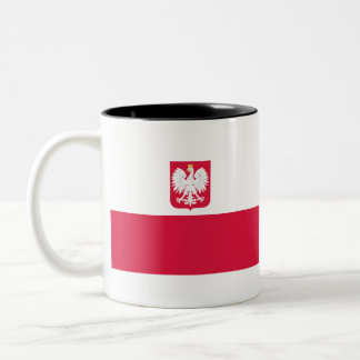 Tasse 2 Couleurs Drapeau de la Pologne (avec armoiries)