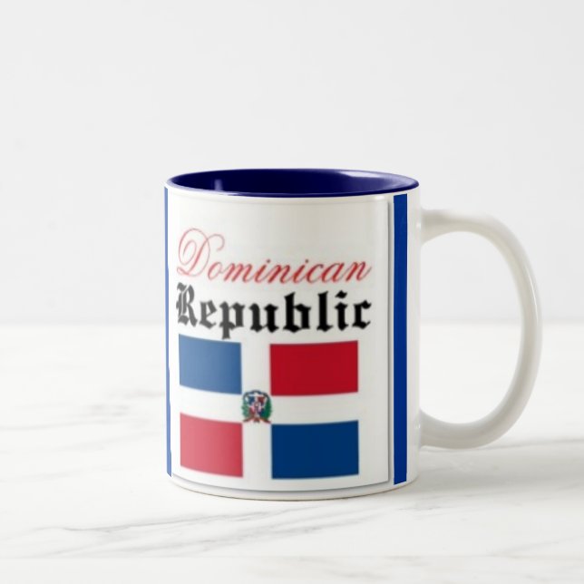 Tasse 2 Couleurs Drapeau de la République Dominicaine (Droit)