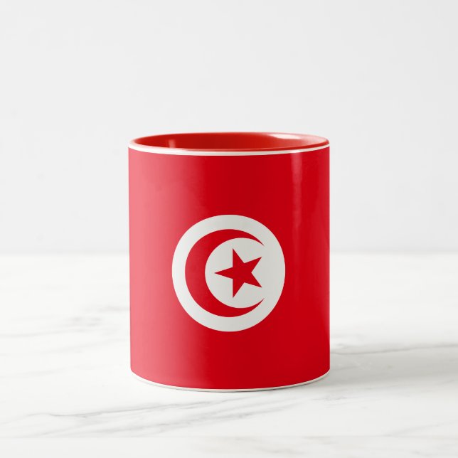 Tasse 2 Couleurs Drapeau de la Tunisie (Centre)