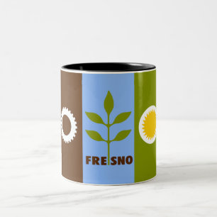 Tasse 2 Couleurs Drapeau de la ville de Fresno