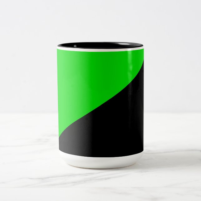 Tasse 2 Couleurs Drapeau de l'anarchisme vert (Centre)