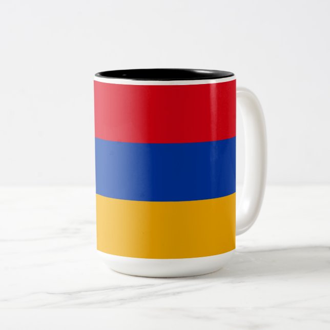 Tasse 2 Couleurs Drapeau de l'Arménie (Devant droit)