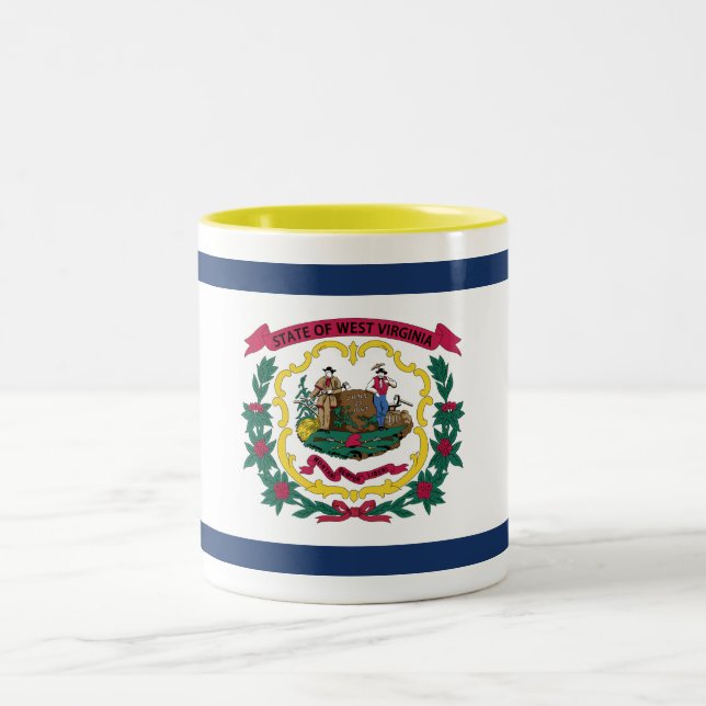 Tasse 2 Couleurs Drapeau de l'État de Virginie-Occidentale (Centre)
