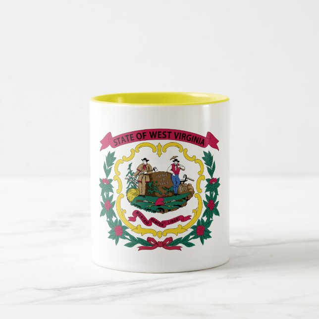 Tasse 2 Couleurs Drapeau de l'État de Virginie occidentale (Centre)