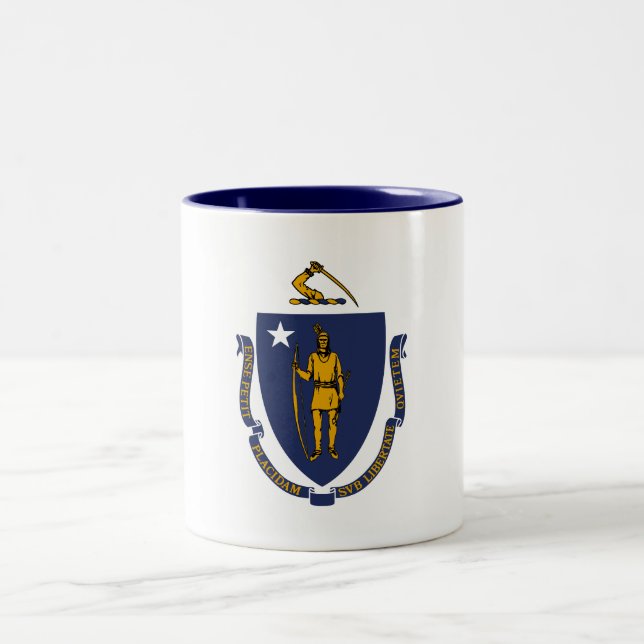 Tasse 2 Couleurs Drapeau de l'État du Massachusetts (Centre)