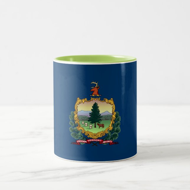 Tasse 2 Couleurs Drapeau de l'État du Vermont (Centre)