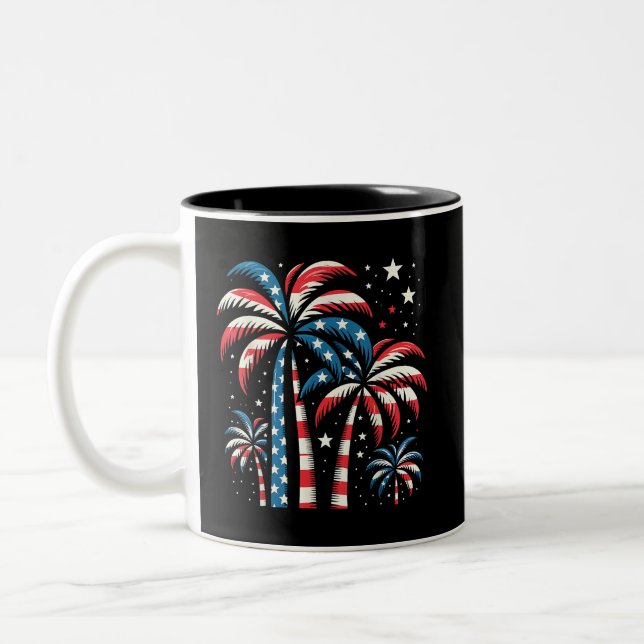 Tasse 2 Couleurs Drapeau de l'été 4 juillet (Gauche)