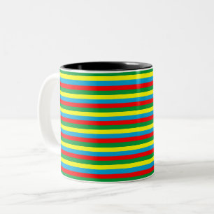 Tasse 2 Couleurs Drapeau de l'Éthiopie rayures symbole du pays lign