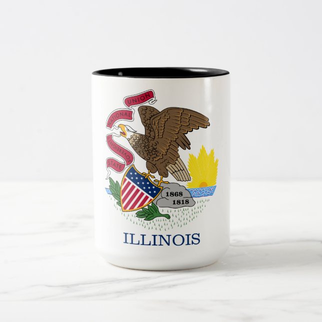 Tasse 2 Couleurs Drapeau de l'Illinois (Centre)