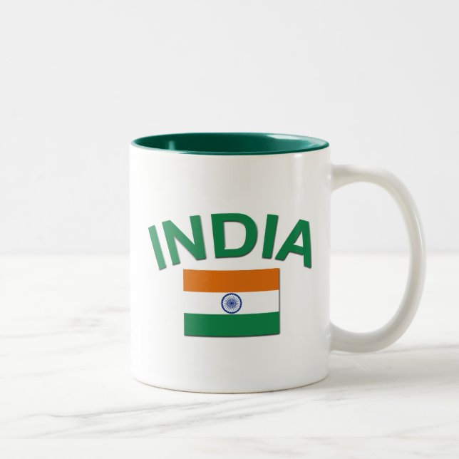 Tasse 2 Couleurs Drapeau de l'Inde (Droit)