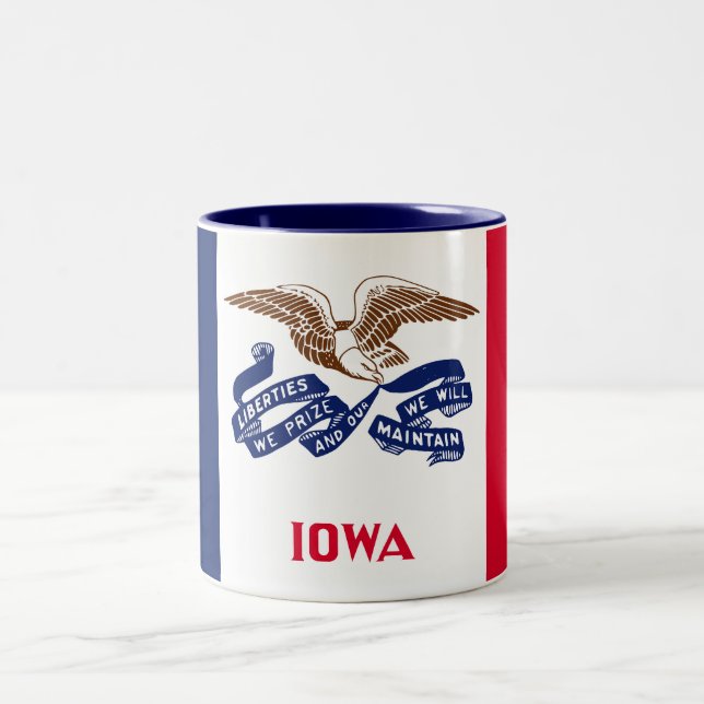 Tasse 2 Couleurs Drapeau de l'Iowa (Centre)