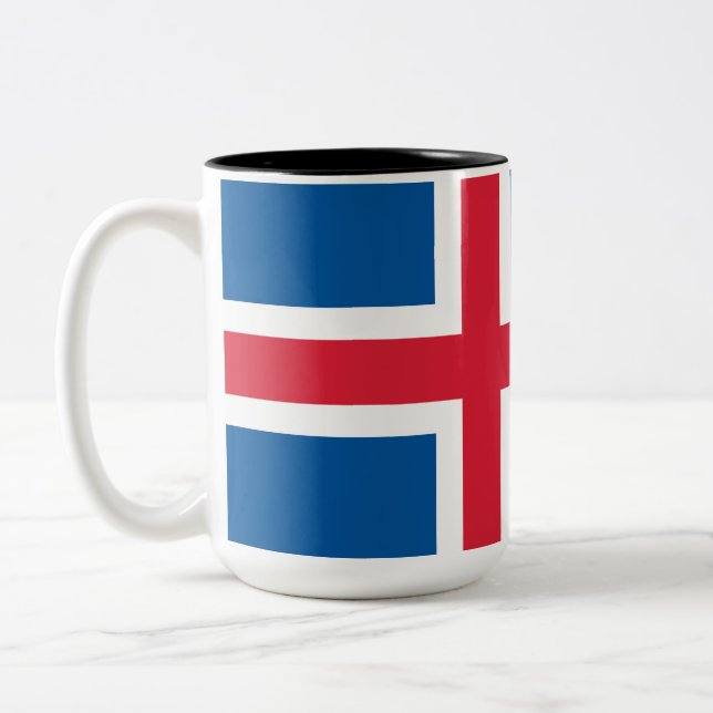 Tasse 2 Couleurs Drapeau de l'Islande (Gauche)