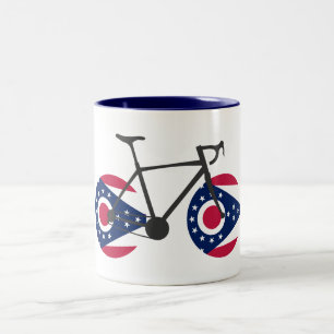 Tasse 2 Couleurs Drapeau de l'Ohio à vélo