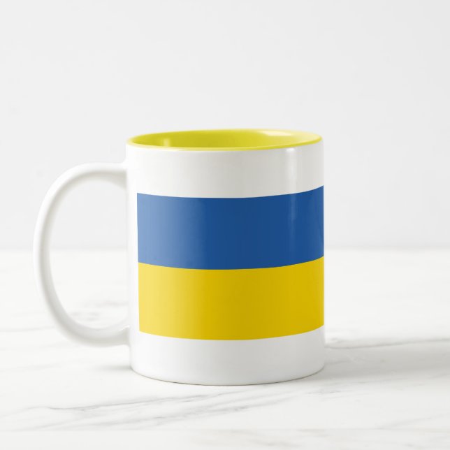 TASSE 2 COULEURS DRAPEAU DE L'UKRAINE (Gauche)