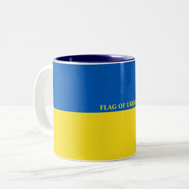 Tasse 2 Couleurs Drapeau de l'Ukraine (Devant gauche)