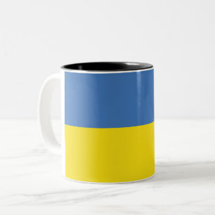 Tasse 2 Couleurs Drapeau de l'Ukraine, Gloire à l'Ukraine Synyo-Zho