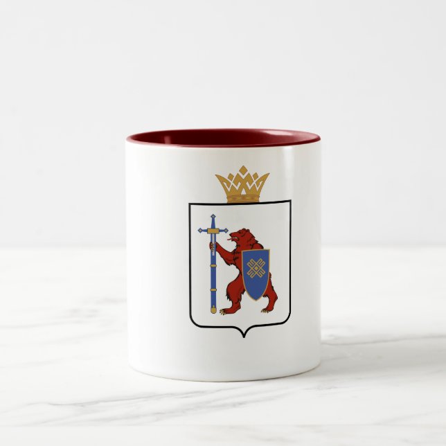 Tasse 2 Couleurs Drapeau de Mari El (Centre)