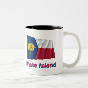 Tasse 2 Couleurs Drapeau de ondulation d'île de sillage avec le no