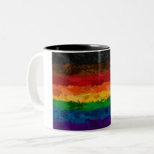 Tasse 2 Couleurs Drapeau de peinture arc-en-ciel inclus