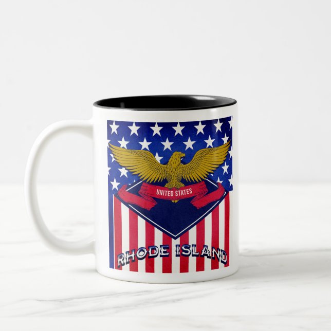 Tasse 2 Couleurs Drapeau de Rhode Island USA (Gauche)