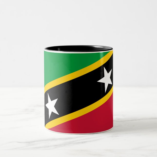 Tasse 2 Couleurs Drapeau de Saint-Kitts-et-Nevis (Centre)